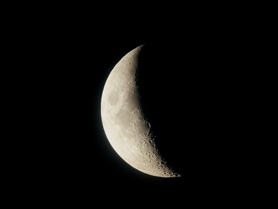 half moon, astronomy, night, outdoors, outer space, universe