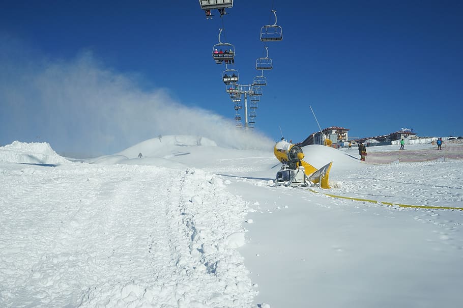 winter, snow, nature, cold temperature, sport, mountain, skiing HD wallpaper