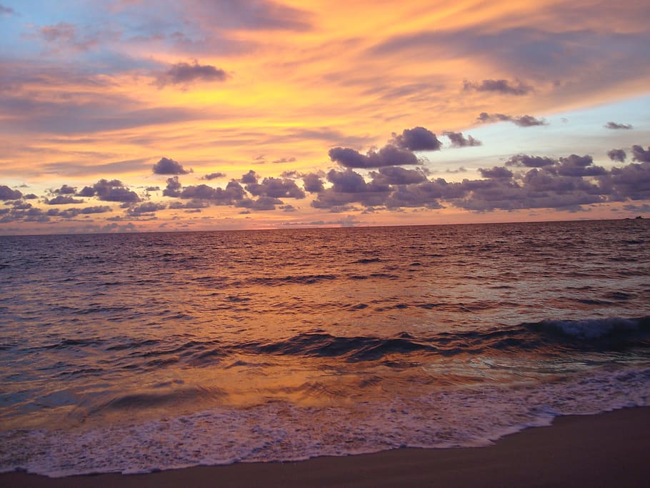 sunset, sunrise, sea, beach, sunlight holiday, sky, water, beauty in nature HD wallpaper
