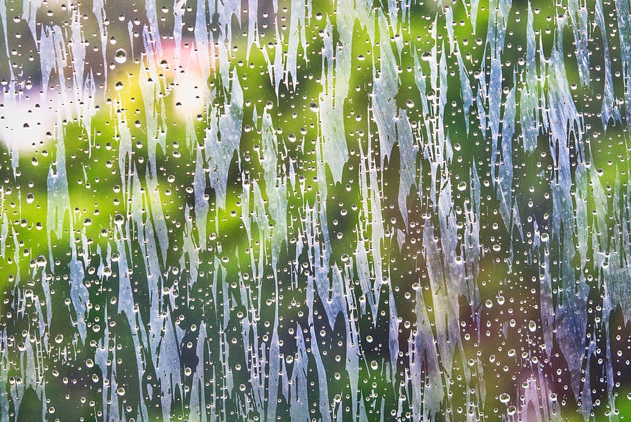 raindrop, window, raining, happy, water, no people, wet, green color HD wallpaper
