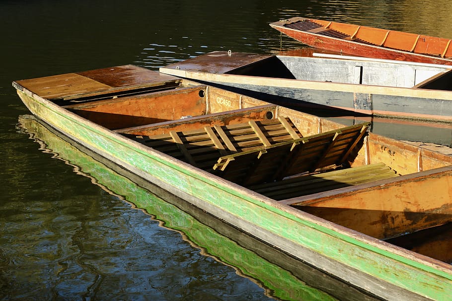 united kingdom, cambridge, water, nautical vessel, wood - material