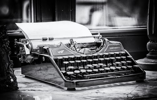 typewriter, tap, keys, paper, clamping, vintage, retro, old HD wallpaper