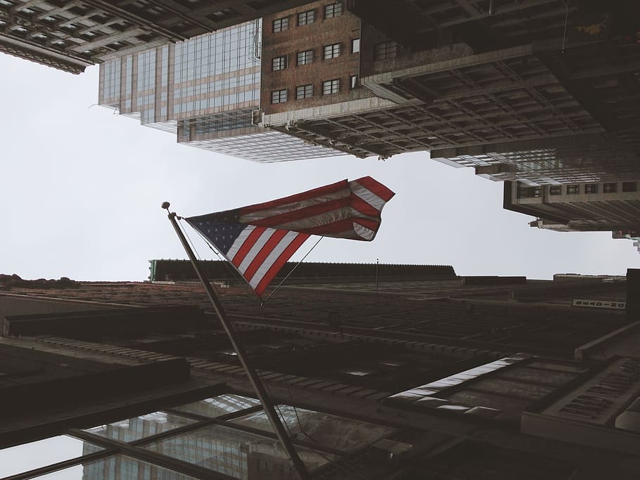america, flag, nyc, architecture, built structure, building exterior HD wallpaper