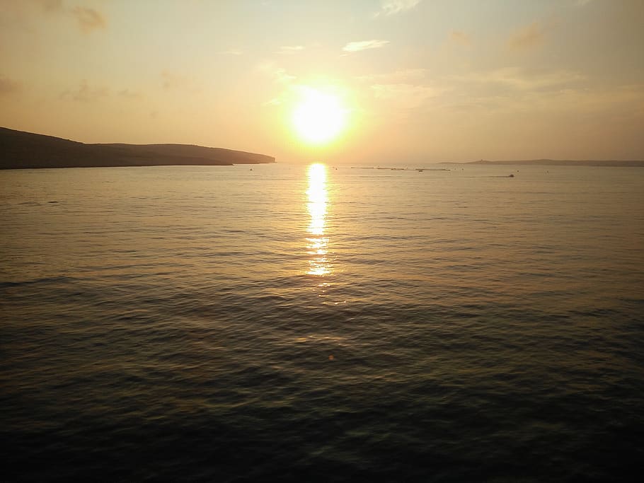 malta, sunset, gozo, sea, sky, water, beauty in nature, scenics - nature HD wallpaper