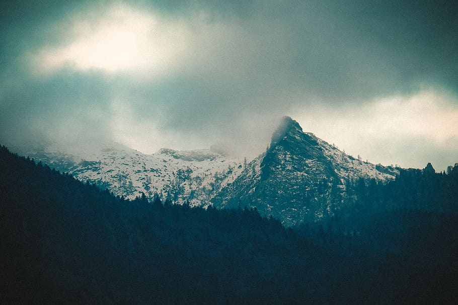 Photo of Mountain Under Cloudy Sky, 4k wallpaper, cloudiness HD wallpaper