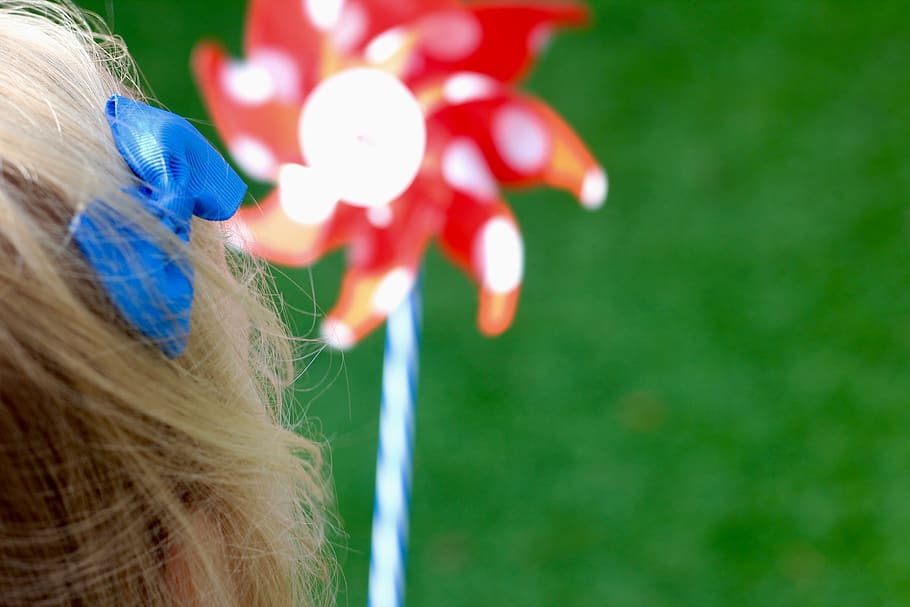 windmill, toy, hair, close-up, selective focus, one person HD wallpaper