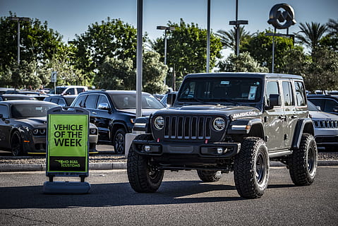 HD wallpaper: Black Jeep Wrangler Parked Vehicle of the Week Sign, asphalt  | Wallpaper Flare