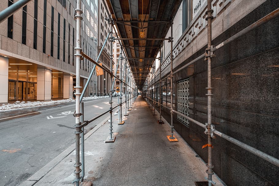 perspective, architecture, street, construction, city, boston HD wallpaper