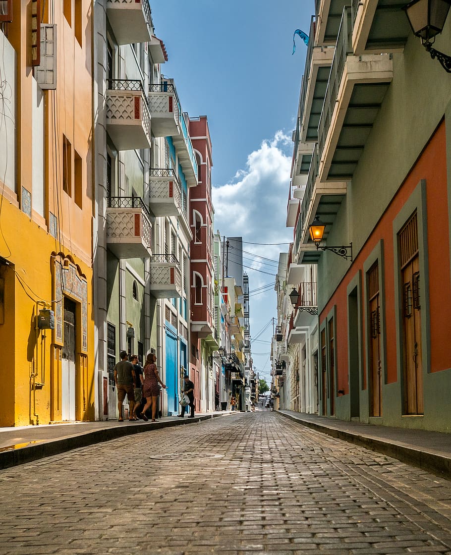 puerto rico, san juan, streets, cloud, city, building exterior, HD wallpaper