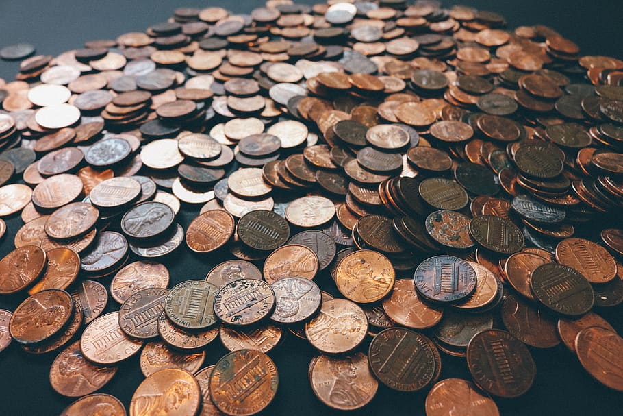 coins, pennies, money, currency, cash, finance, banking, wealth
