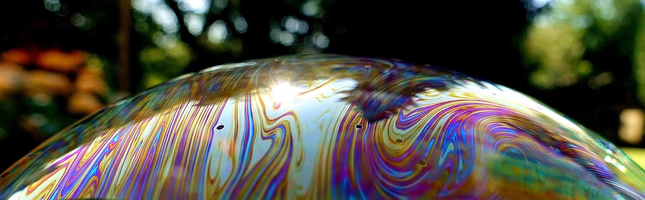 soap bubble, color, colorful, iridescent, reflection, kunterbunt, HD wallpaper