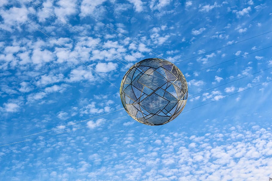 australia, sky, clouds, ball, metal, air, blue, cloud - sky HD wallpaper