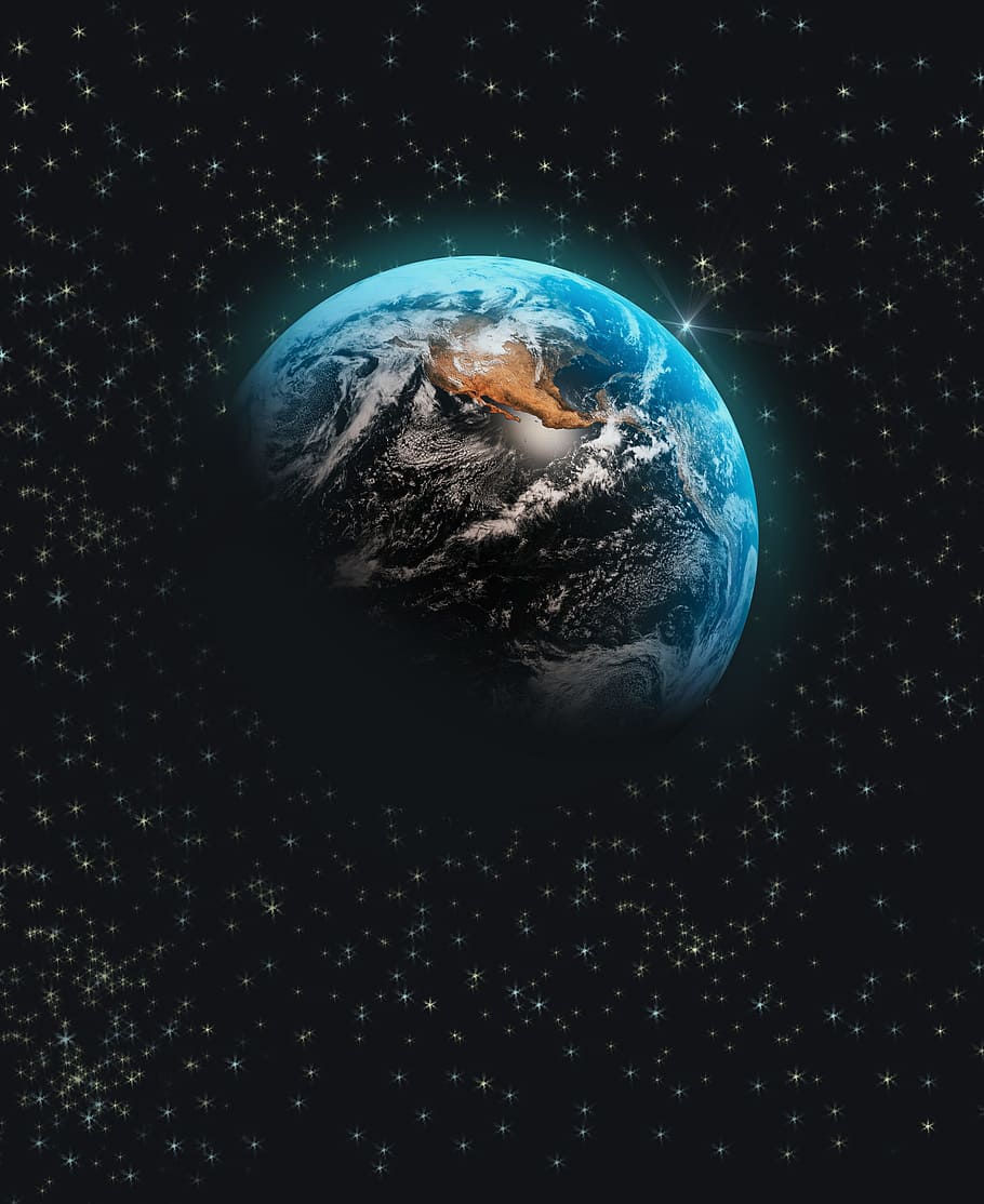 planet, earth, nature, lunar, cosmos, space, sky, clouds, planet earth HD wallpaper