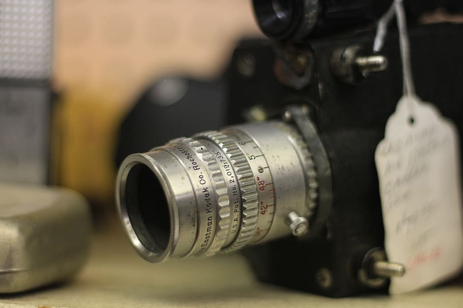 camera, lens, antique, old, indoors, number, close-up, focus on foreground HD wallpaper