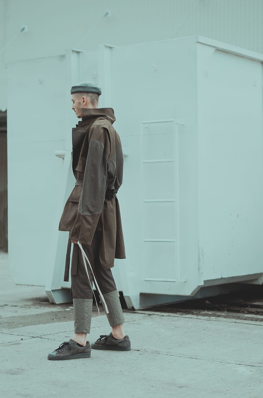 men's brown coat, style, fashion, street, urban, man, model, clothing, HD wallpaper