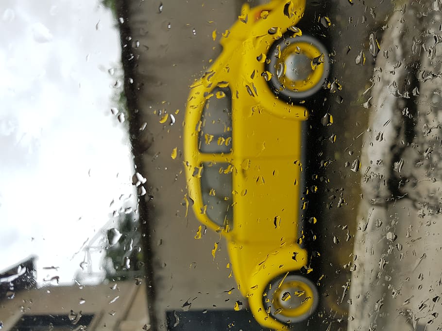 yellow Volkswagen Beetle, car, automobile, cab, transportation HD wallpaper
