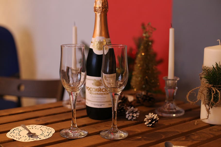 champagne, new year's eve, celebration, bottles, developments, HD wallpaper