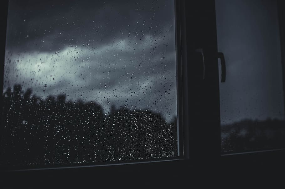 rain, water, window, dark, night, room, house, sleep, glass - material HD wallpaper
