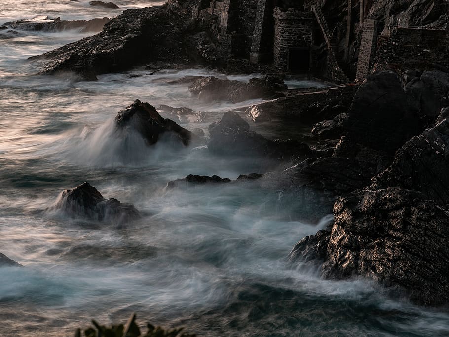 sea, winter, water, sky, nature, clouds, ocean, cold, landscape, HD wallpaper