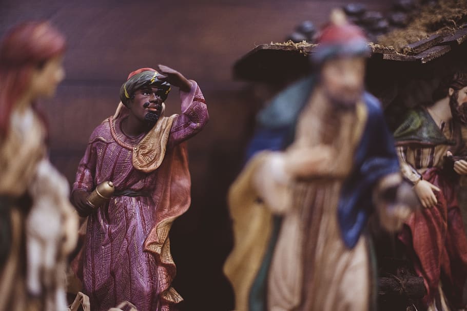 three Kings figurine, selective focus, celebration, adult, people HD wallpaper