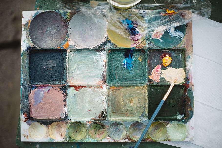 paint palette, multi colored, creativity, art and craft, no people HD wallpaper