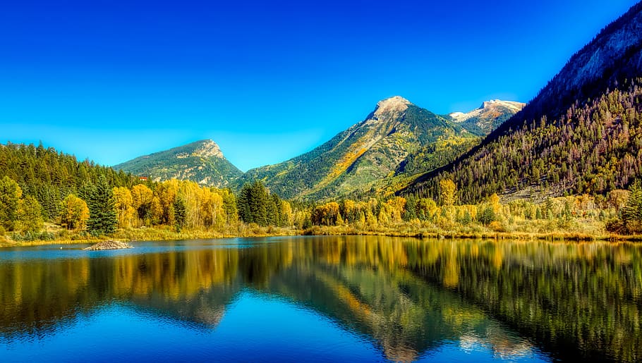 colorado, lake, america, reflections, rocky mountains, tourism, HD wallpaper