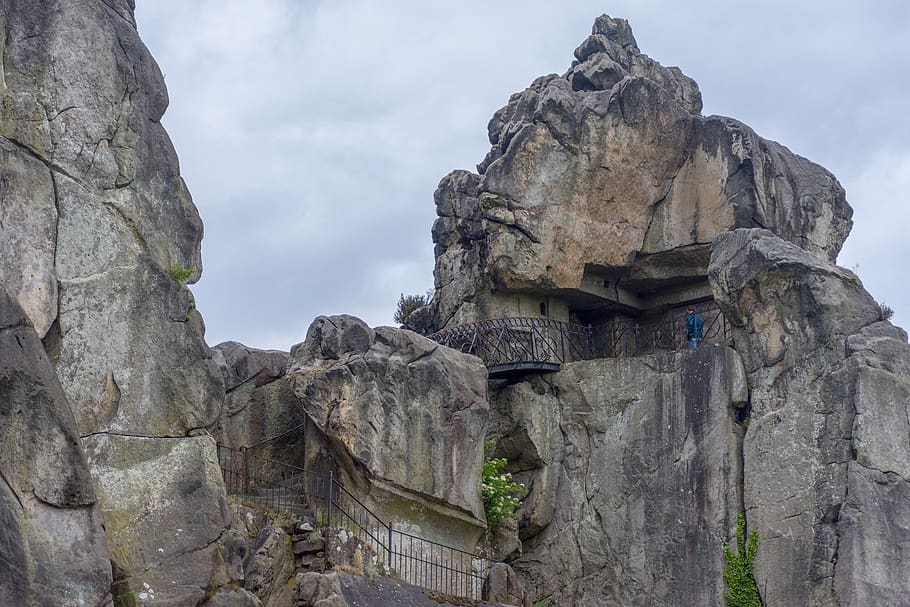 nature, stones, landscape, clouds, solid, rock formation, rock - object HD wallpaper