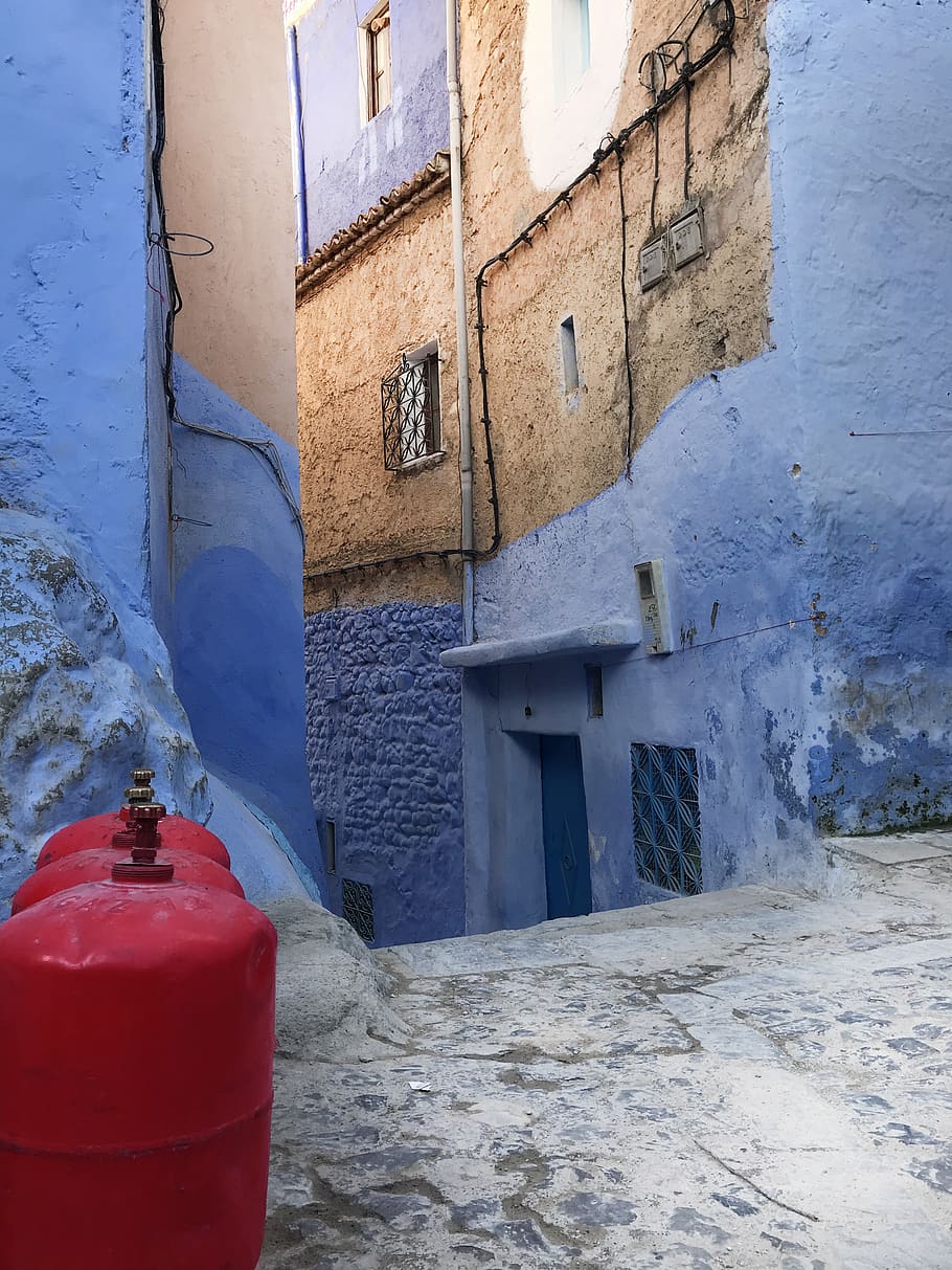 nature, wall, outdoors, path, walkway, tire, blue, chefchaouen HD wallpaper