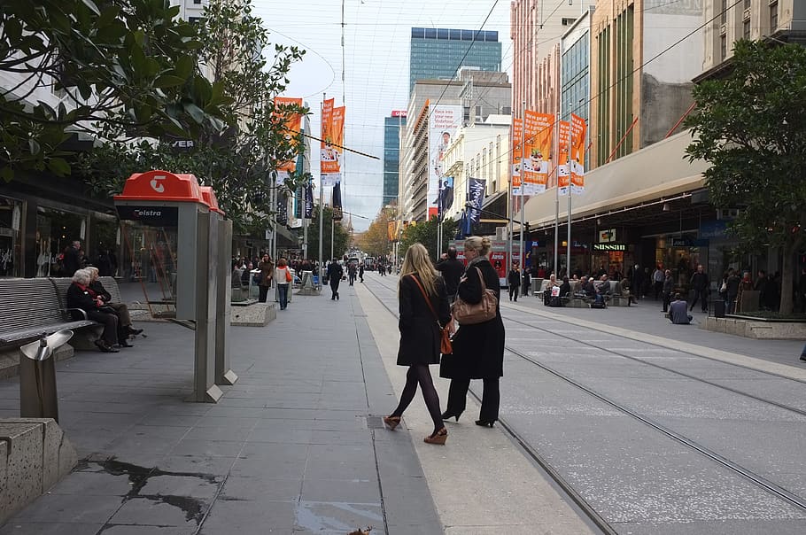 australia, melbourne, downtown, telstra, phone booth, tram HD wallpaper