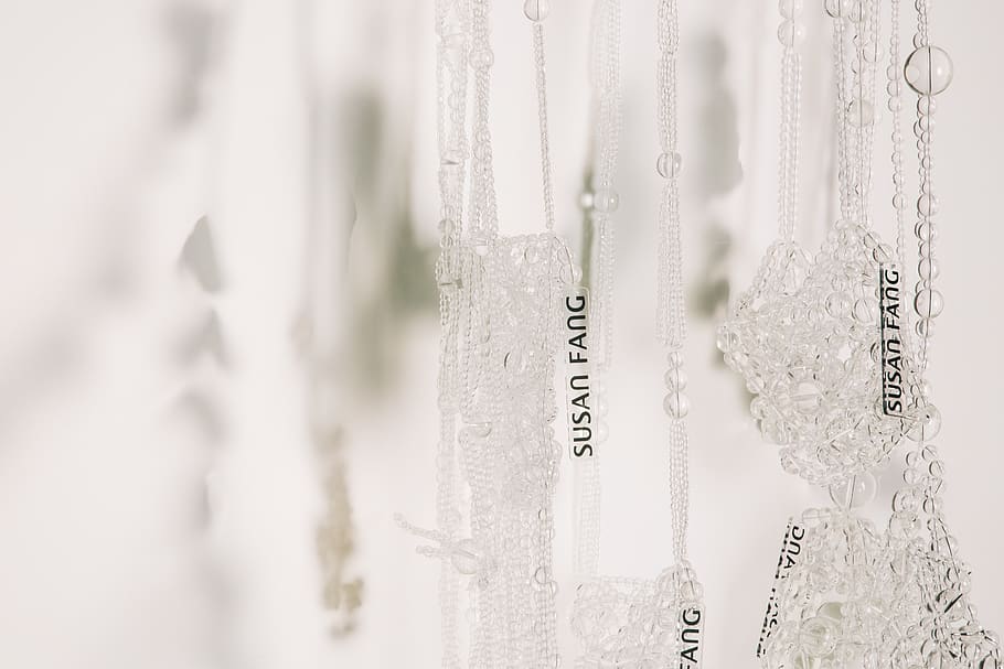 hanging silver-colored necklaces, crystal, bags, shadow, fashion HD wallpaper