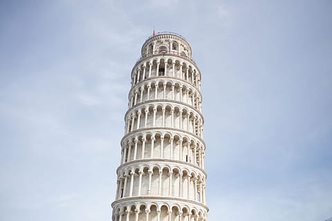 Leaning tower of Pisa, Italy in sunlight, arch, architectural HD wallpaper