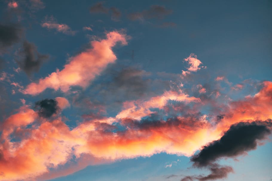 High Angle Photography of Clouds during Golden Hour, dawn, daylight HD wallpaper