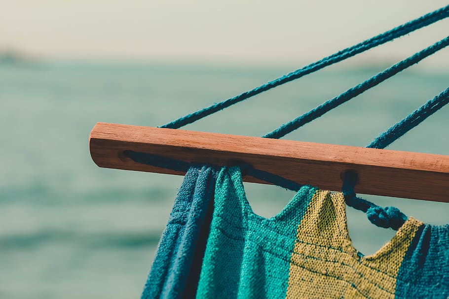 brown wooden hammock based, poreč, croatia, vacation, closeup HD wallpaper