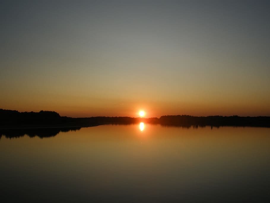evening, river, sunset, irtysh, siberia, reflection, water HD wallpaper