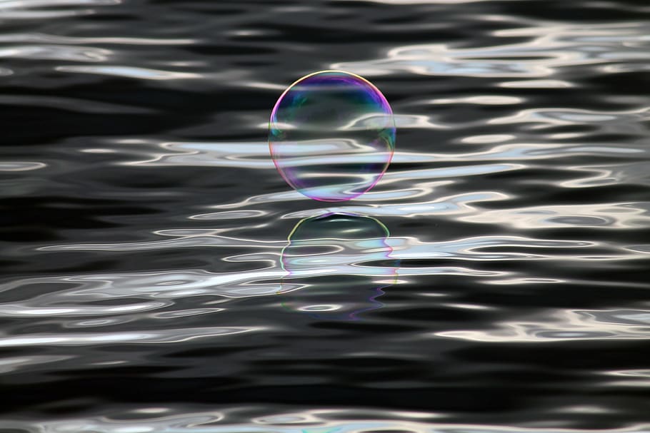 finland, water, soap bubble, reflection, colours, nature, transparent HD wallpaper