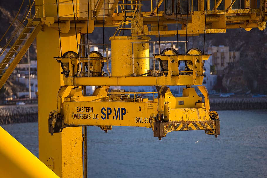 work, construction, yellow, metal, heavy, machine, water, industry HD wallpaper