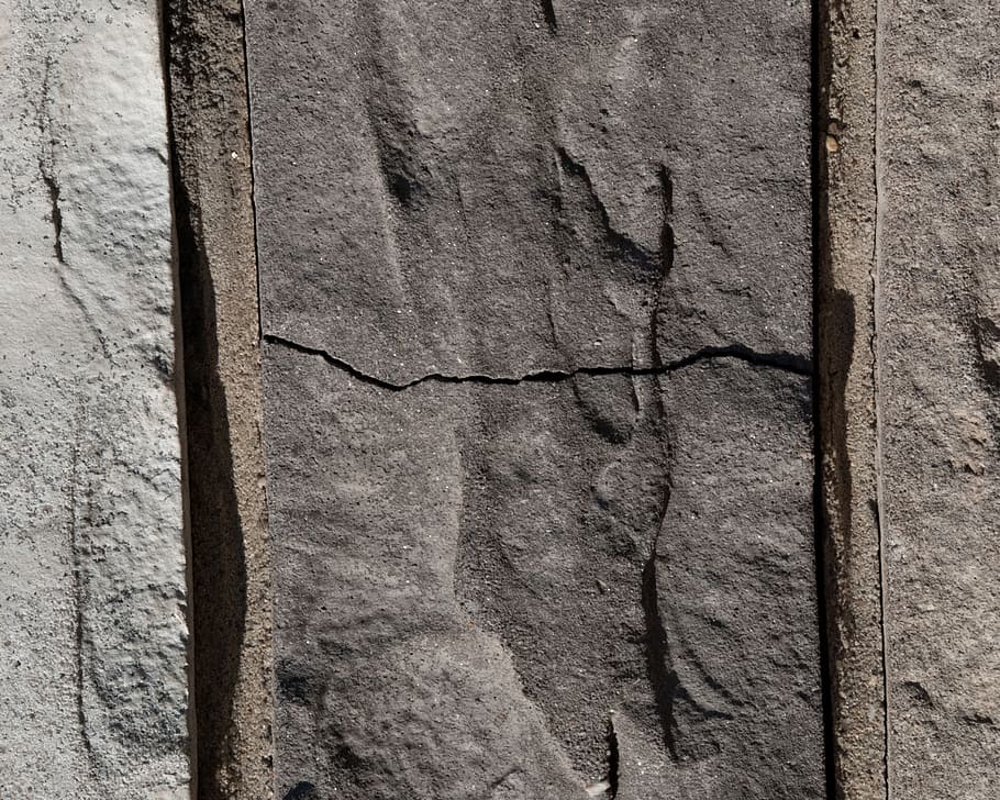 rock, gray, sunlight, different colors, lines, cracks, age HD wallpaper