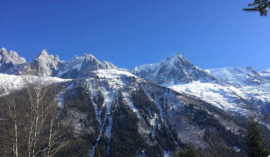 mountain range, nature, outdoors, ice, peak, snow, glacier, chamonix-mont-blanc HD wallpaper