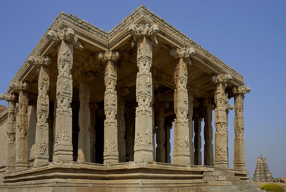 hampi, architecture, india, old, culture, historic, ruins, landmark