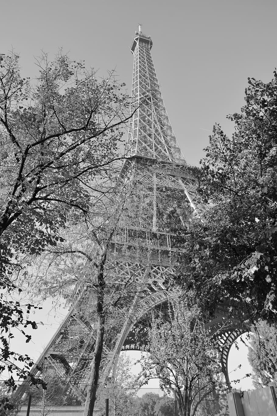 eiffel tower, photo black white eiffel tower, paris eiffel tower, HD wallpaper