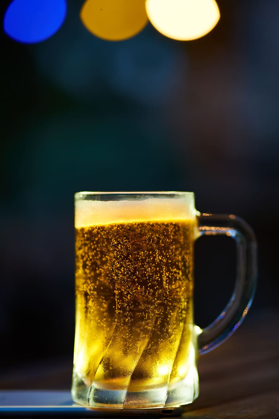 Clear Glass Mug Filled With Yellow Liquid, alcohol, alcoholic beverage