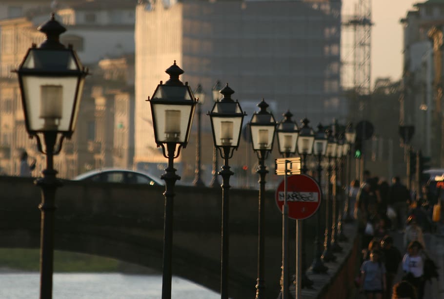 italy, florence, street, street light, architecture, lighting equipment HD wallpaper