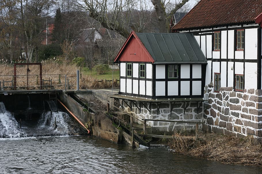 water mill, sæby, old, bindeværk, history, building, culture HD wallpaper