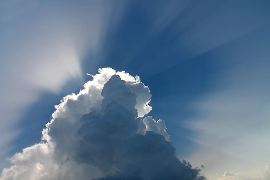Sun Covered by White Clouds Showing, backlight, blue sky, cloudy HD wallpaper