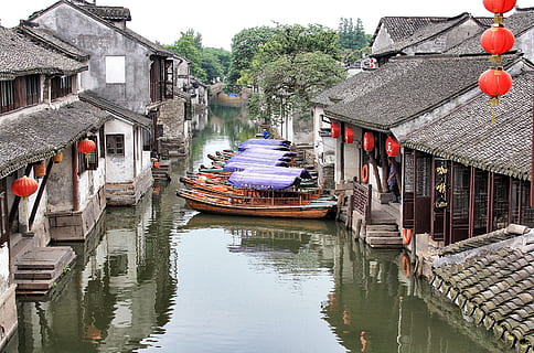 HD wallpaper: townlet, qibaozhen, minhang, shanghai, china, ancient ...