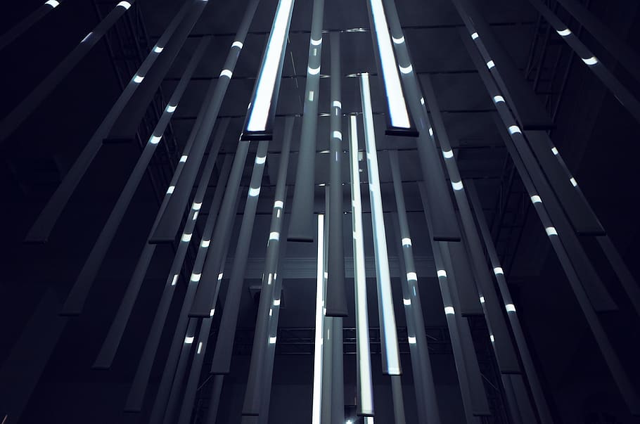 lighting, crystal, building, architecture, pattern, neon, office building HD wallpaper