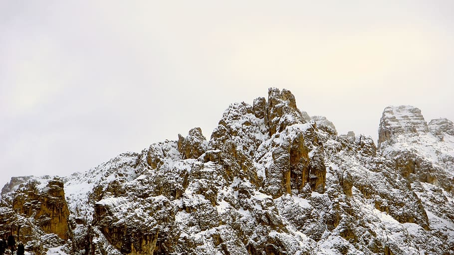 snow capped rocky mountain during daytime, nature, outdoors, ice HD wallpaper