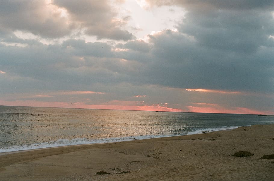 film, sea, beach, water, land, sky, cloud - sky, sand, scenics - nature HD wallpaper