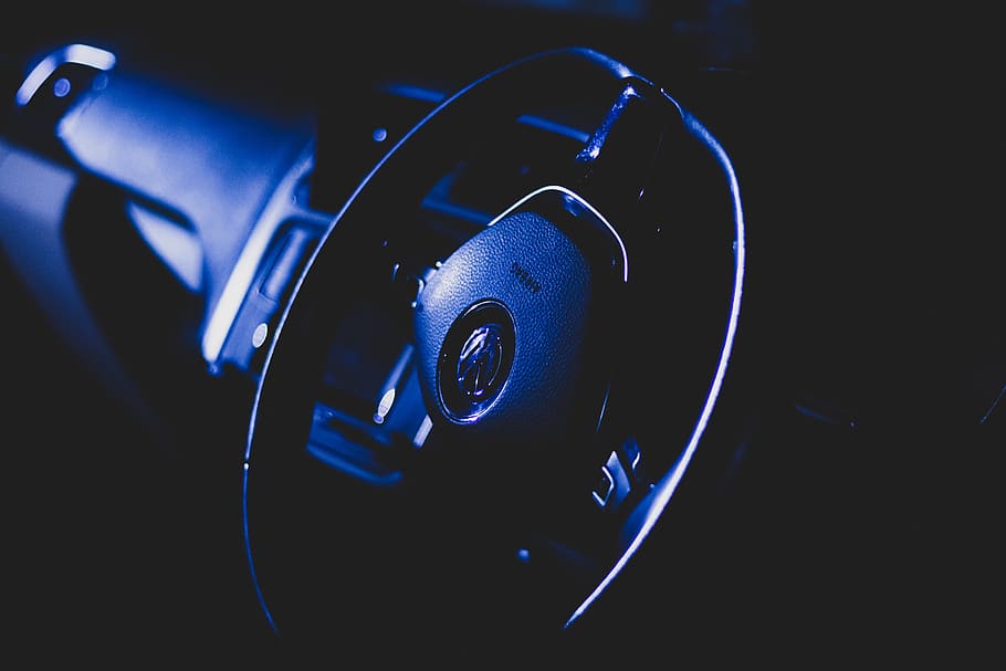Black Steering Wheel, automobile, car interior, console, dark HD wallpaper