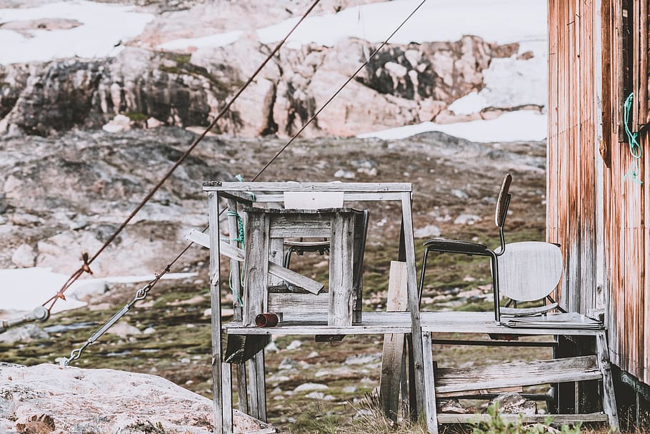chair outside house, outdoors, nature, building, rural, countryside HD wallpaper